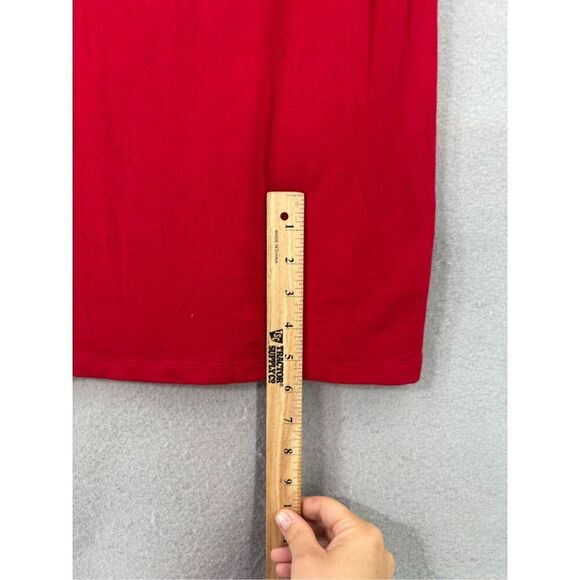 Lauren Ralph Lauren Women Red Twist Front V-Neck Matte Jersey Sheath Dress Large - Picture 6 of 10